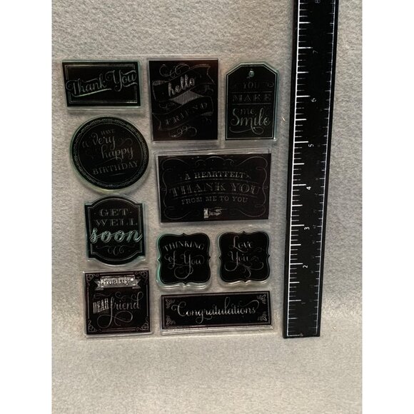 Assorted Sentiment Clear Stamps - Thank You Get Well Birthday Congratulations - - Picture 2 of 3